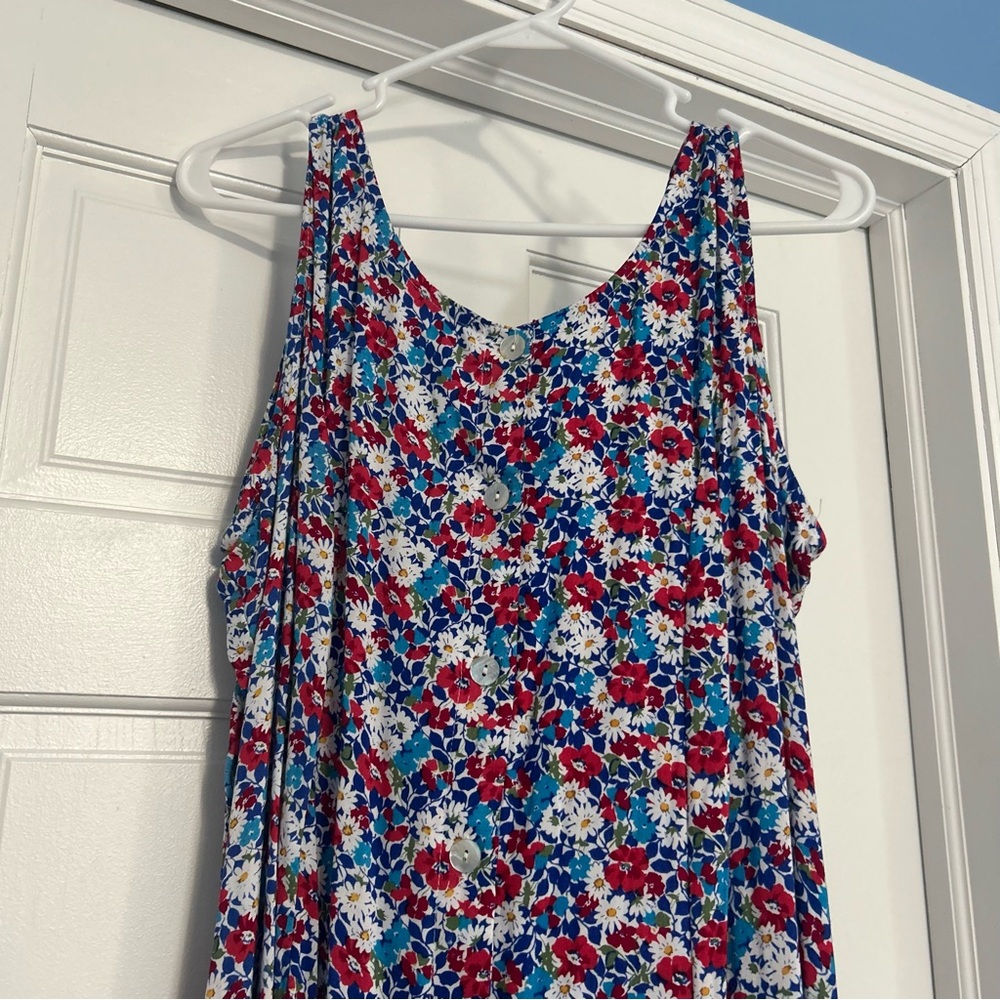 Vintage Blair women’s large 90s Y2K floral midi dress smocked cottagecore summer